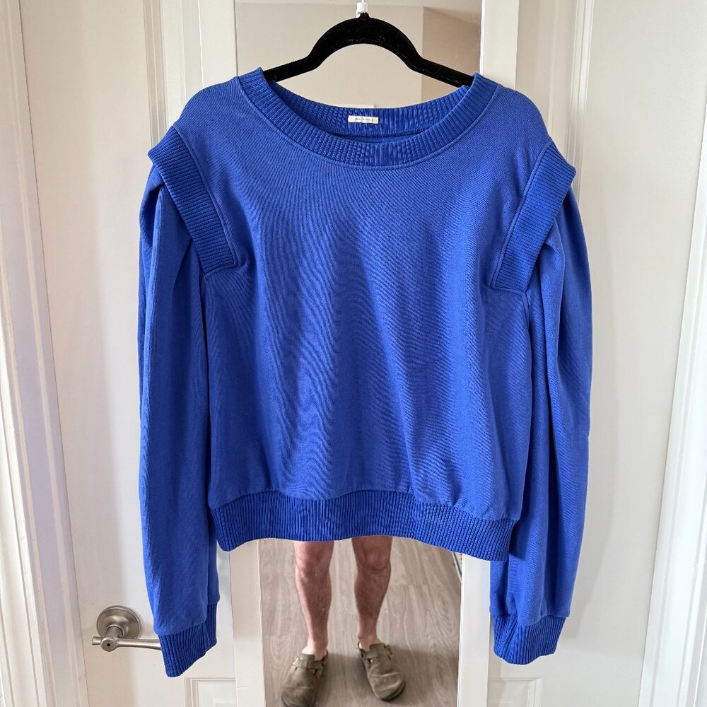 MOTHER Cobalt Blue Scoop Neck Sweater